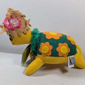 Vintage Dream Pets Honolulu Harry Turtle Plush w/Floral Shell NOS